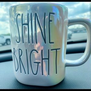 Rae Dunn iridescent white mug